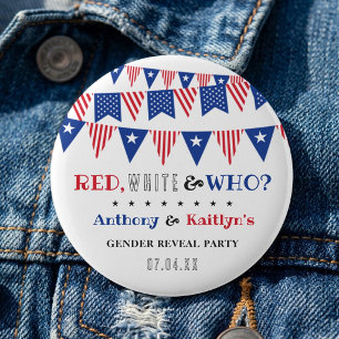 Röd, vit och vem? party, Gender i juli Knapp
