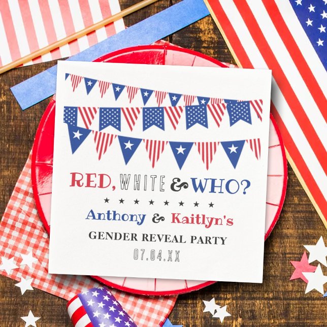 Röd, vit och vem? party, Gender i juli Pappersservett (Skapare uppladdad)