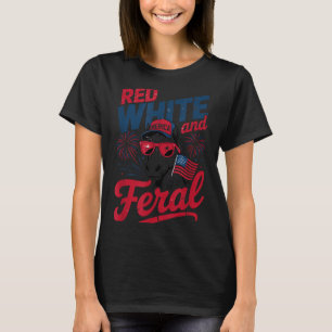 Röd Vit Och Vild - Patriotisk USA Häst Merica T Shirt