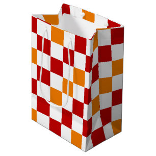 Röd vit orange rutig mönsterdesign