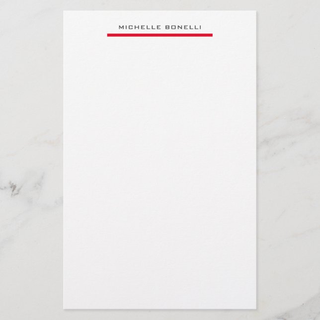 Röd Vit Professionell Enkel Minimalistisk Brevpapper (Framsida)