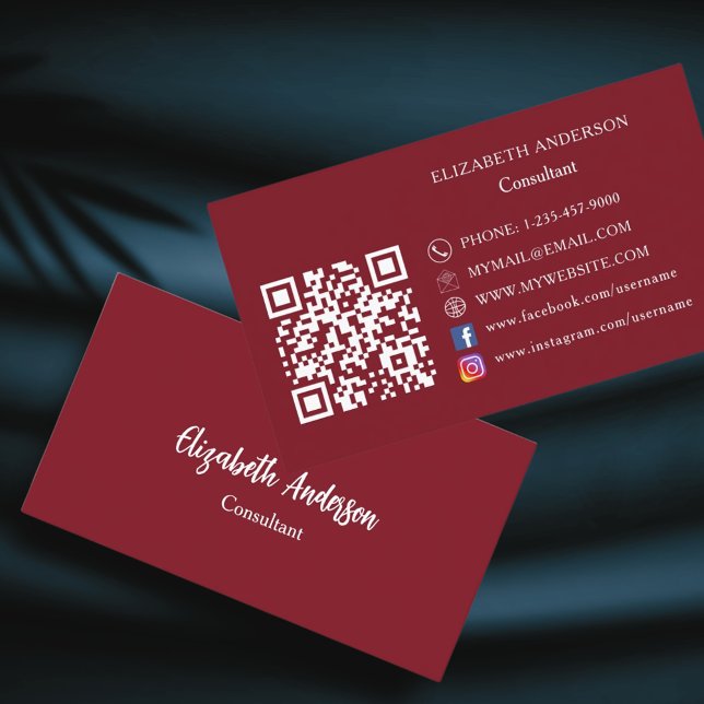 Röd vit QR-kod Visitkort (Skapare uppladdad)