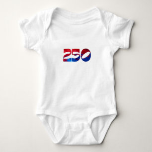 Röd Vit Rand Blå Stjärnor Amerika 250 Födelsedag T Shirt