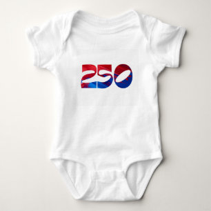 Röd Vit Rand Blå Stjärnor Amerika 250 Födelsedag T Shirt