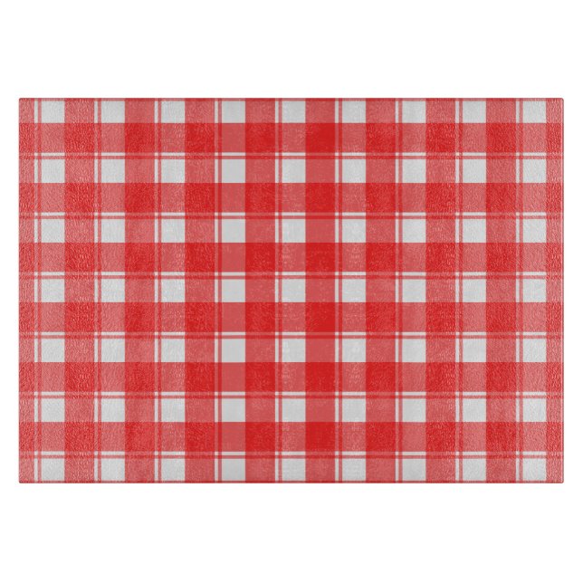 Röd vit rutig glasskärbräda (Framsidan)