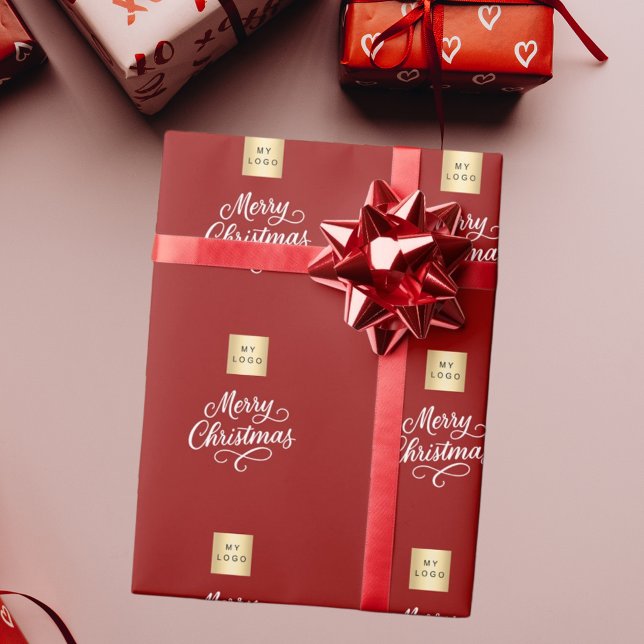 Röd vit skrift affär jul presentpapper (Skapare uppladdad)