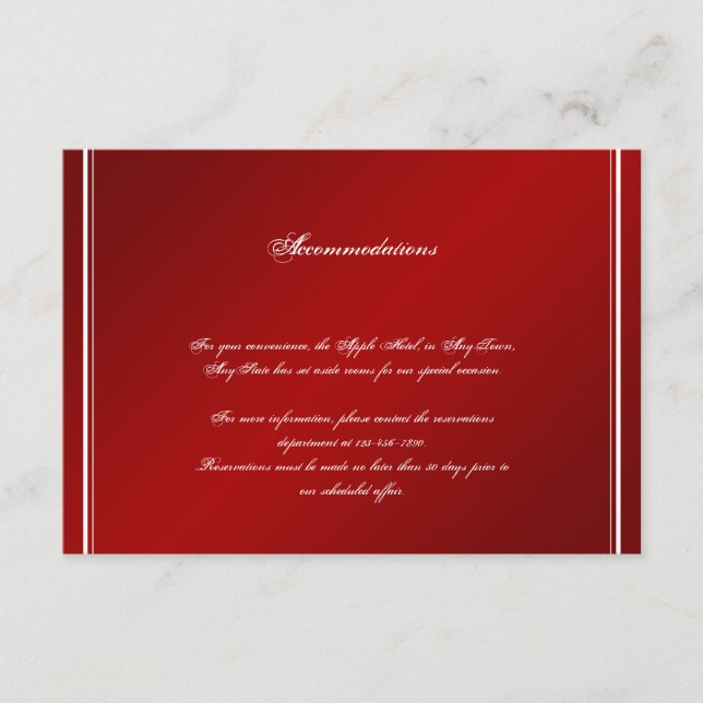 Röd Vit Snöflinga Vinter Bröllops Biljett Tilläggskort (Framsida)