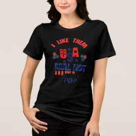 Röd Vit & Sprit Rolig 4:e Juli T-Shirt USA