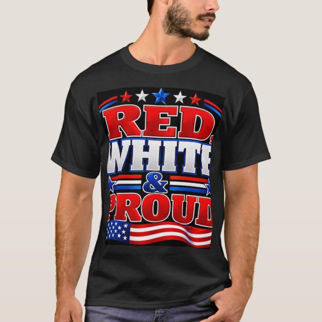 Röd Vit & Stolt T Shirt (Framsida)