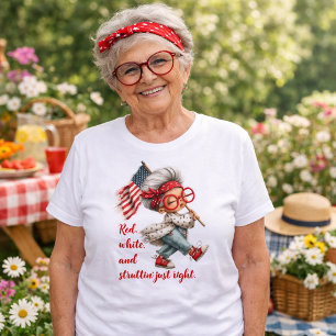 Röd, Vit & struttande personlig patriotisk T Shirt