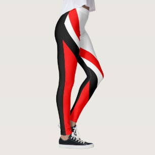 Röd vit svart leggings