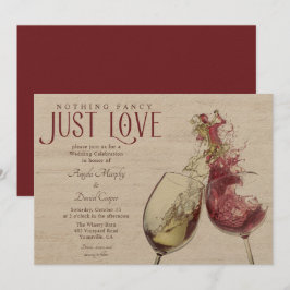 Röd Vit Vin Dans Bara Kärlek Bröllop Firande Inbjudningar