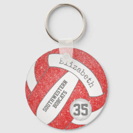 röd vit volleyball bag märkre w player team namn nyckelring
