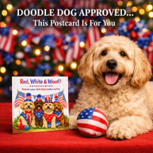 Röd Vit & Woof Patriotisk Doodle Hund 4:e Juli