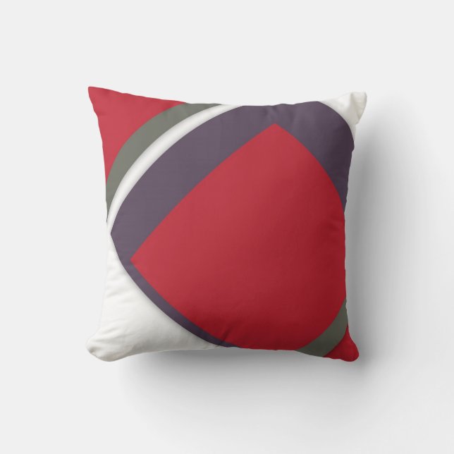 Röd+Vit ytterform Abstrakt Modern Cushion Kudde (Framsida)