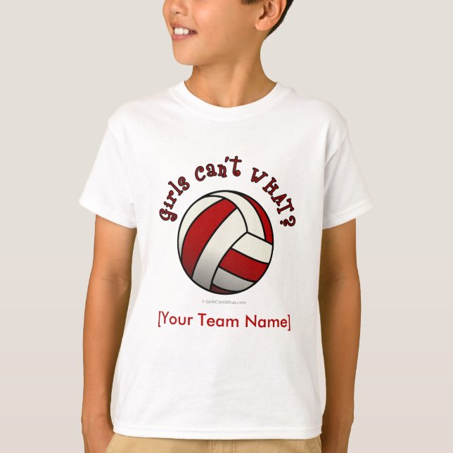 Röd volleyboll t-shirt (Framsida)