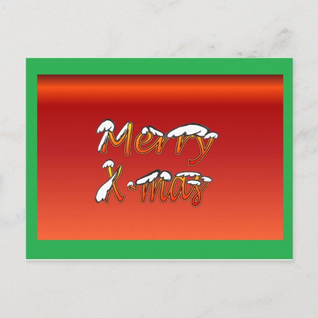 Röd vykort för god jul (Framsida)