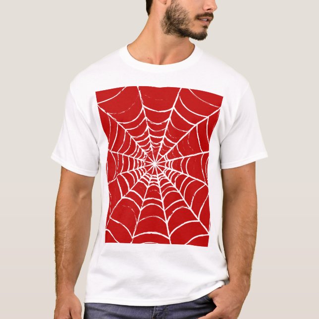 Röd Webben T Shirt (Framsida)