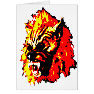 Röd Werewolf, gult, svart Hälsningskort