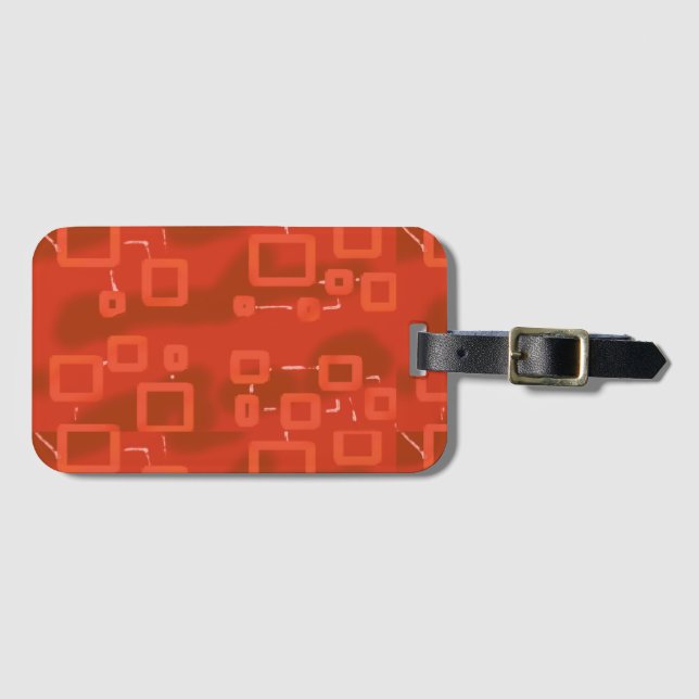 Röd Whimsical Geometrisk Abstrakt Bagagebricka (Framsida horisontal)