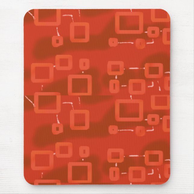 Röd Whimsical Modern Abstrakt Musmatta (Framsidan)