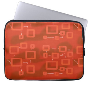 Röd Whimsisk Geometrisk Abstrakt Laptop Fodral