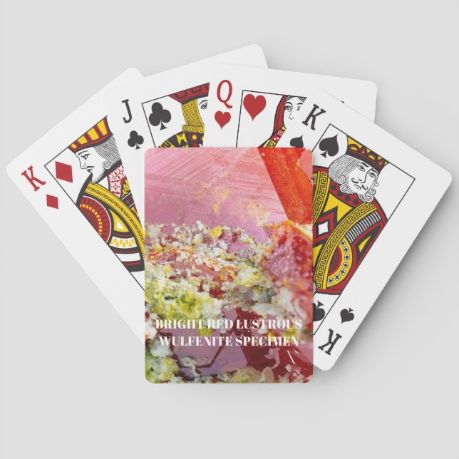 Röd Wulfenitkristall Mineral Geologisk Konst Casinokort (Baksidan)