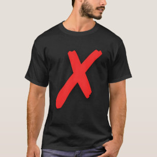 Röd X X-rött genomkorsade med rött X T Shirt