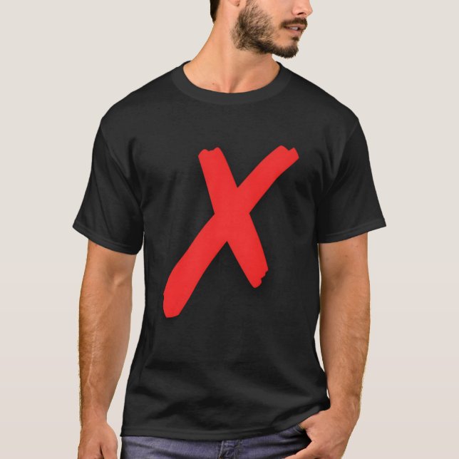 Röd X X-rött genomkorsade med rött X T Shirt (Framsida)