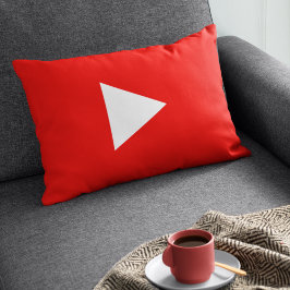 Röd YouTube Spelknapp Prydnadskudde