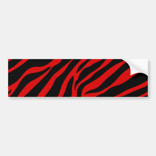 röd zebra bildekal