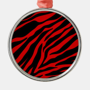 röd zebra julgransprydnad metall