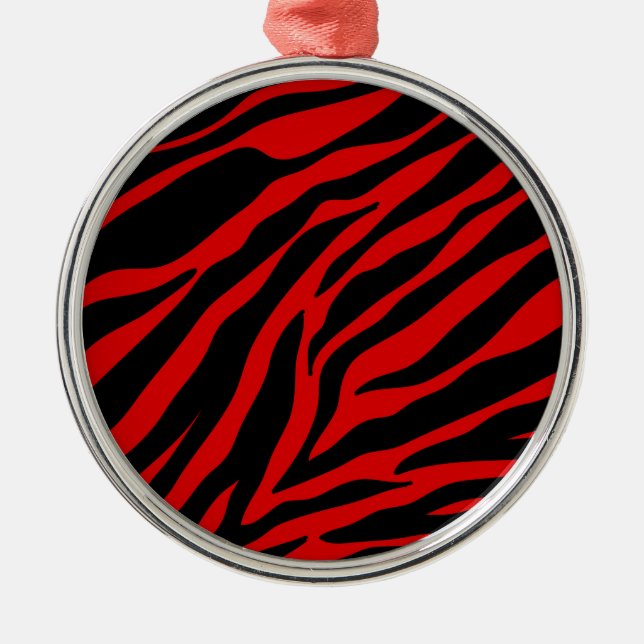 röd zebra julgransprydnad metall (Framsidan)