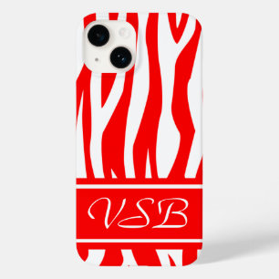 Röd Zebra tryck med monogram