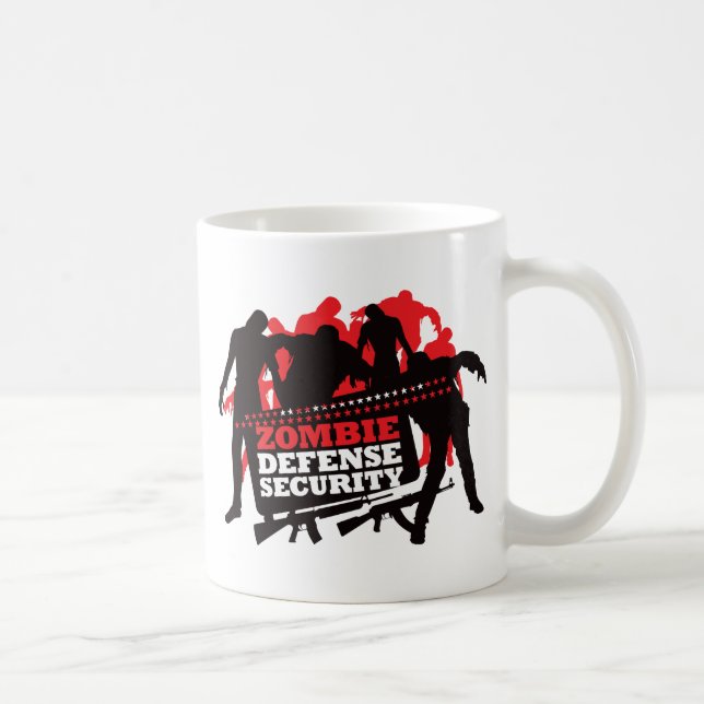 Röd Zombieförsvarsäkerhet - som är svart och Kaffemugg (Höger)