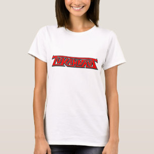 Röd ZUKAHNAUT-logotyputslagsplats Tee Shirt