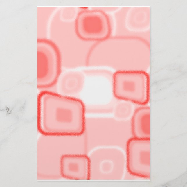 Röda Absract kvadrerar stationärt Brevpapper (Framsida)