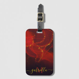 Röda Abstrakten Guld Glitter Bagagebricka