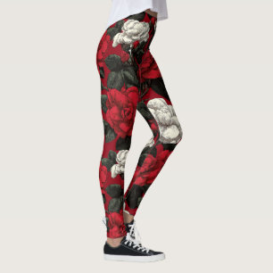 Röda aktiva slitdelar Gardenias presentidéer för m Leggings