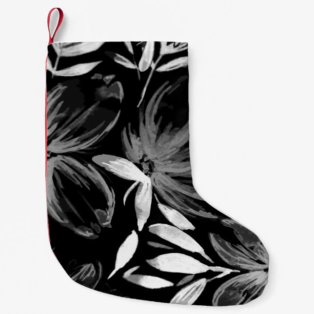 Röda akvarellblommor 7 liten julstrumpa (Framsidan)