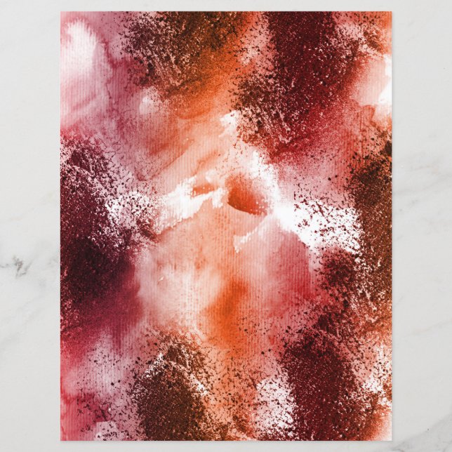 Röda akvarellfläckar mjuk pastell scrapbookpapper (Framsida)