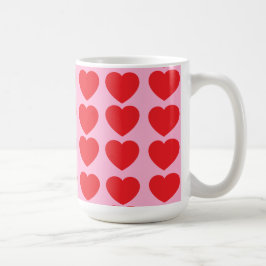 Röda Alla Hjärtansdags-hjärtan Kaffemugg