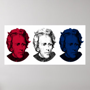 Röda Andrew Jackson, vit och blått Poster