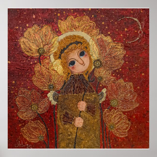 Röda ängelblommor poster