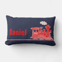 Röda ånglok barn namngivna lumbarkudde
