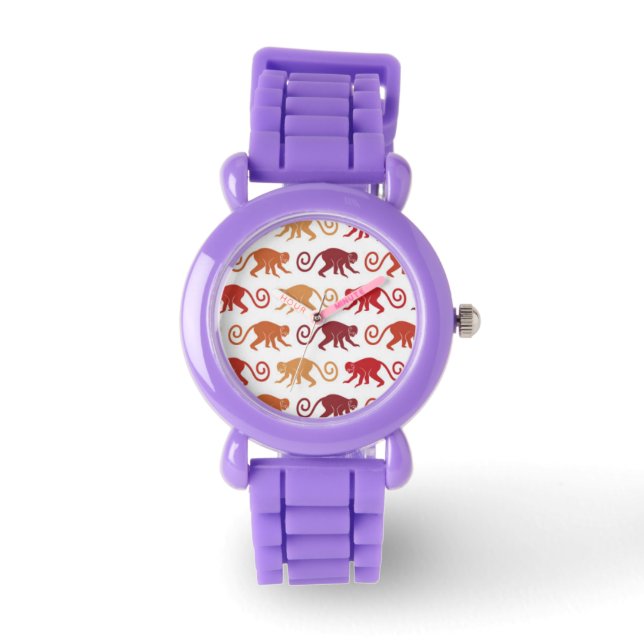 Röda apor Mönster Armbandsur (Framsida)