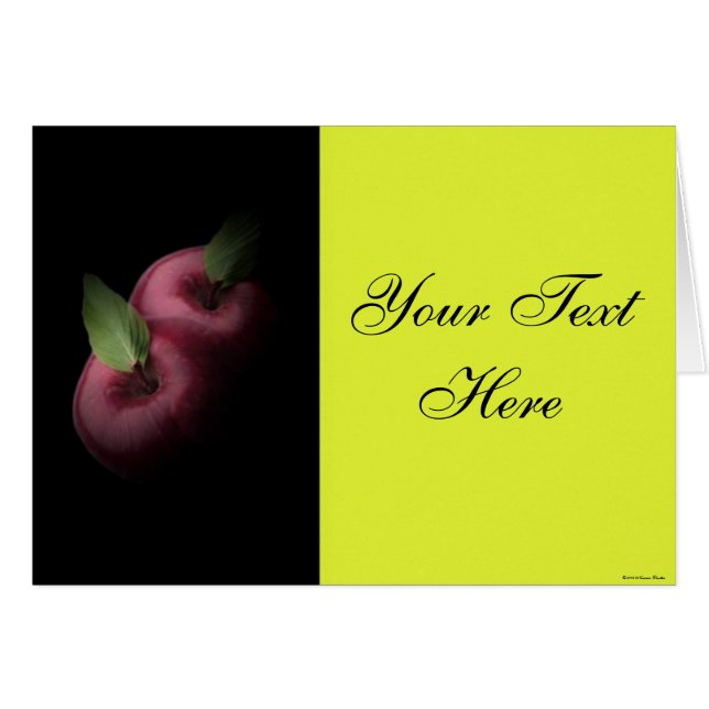 Röda äppelkort hälsningskort (Framsidan Horizontal)