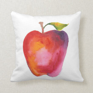 Röda Apple, blått Apple Kudde