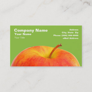 Röda Apple på grön bakgrund Visitkort