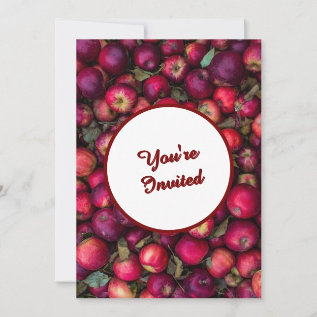 Röda Äpple Parti Anpassningsbar Inbjudningar (Framsida)